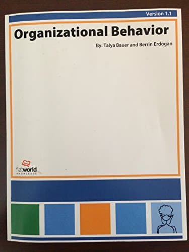 Book cover for Organizational behavior 1.1 by Talya Bauer
