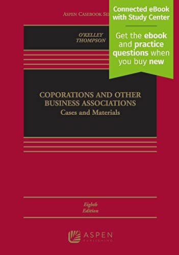 Book cover for Corporations and Other Business Associations: Cases and Materials (Aspen Casebook) by O'Kelley, Charles R. T.
