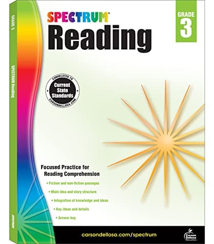 Book cover for Spectrum Reading Comprehension Grade 3 Workbook, Ages 8 to 9, Third Grade Reading Comprehension Workbook, Fiction and Nonfiction Passages, Identifying Story Structure and Main Ideas - 160 Pages by Spectrum