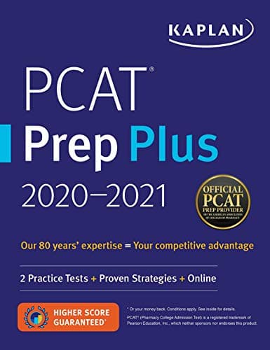 Book cover for PCAT Prep Plus 2020-2021 by Kaplan Test Prep