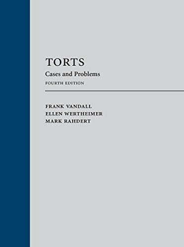 Book cover for Torts: Cases and Problems by Vandall, Frank
