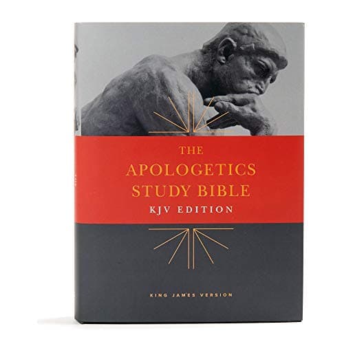 Book cover for KJV Apologetics Study Bible, Hardcover, Black Letter, Pure Cambridge Text, Defend Your Faith, Study Notes and Commentary, Articles, Profiles, Full-Color Maps, Easy-to-Read Bible MCM Type by Holman Bible Publishers