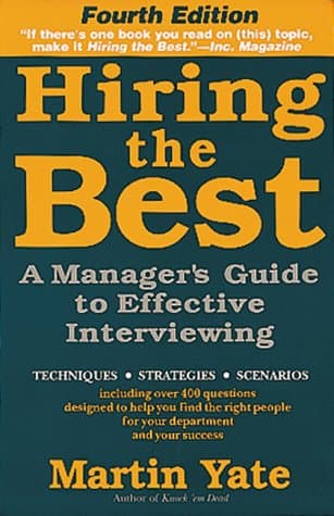 Book cover for Hiring The Best by Yate CPC, Martin