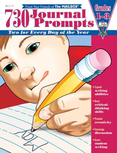 Book cover for 730 Journal Prompts Grades 1-3 by The Mailbox Books Staff
