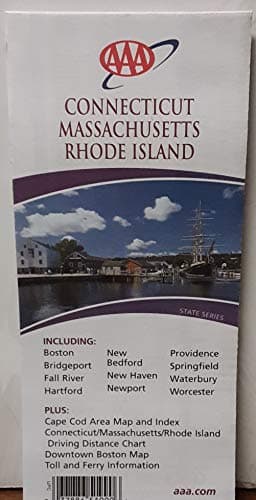 Book cover for Connecticut, Massachusetts, Rhode Island: Including Insets of Boston Downtown, Boston and Vicinity ... Plus ... Toll and Ferry Information by Geographic Data Technology