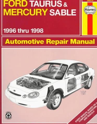 Book cover for Ford Taurus & Mercury Sable Automotive Repair Manual: 1996 Thru 1998 (Haynes Automotive Repair Manual Series) by Ken Layne