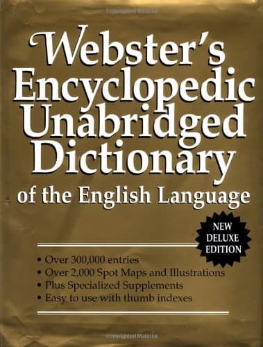 Book cover for Webster's Encyclopedic Unabridged Dictionary of the English Language by Merriam-Webster