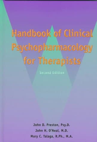 Book cover for Handbook of Clinical Psychopharmacology for Therapists by John Preston