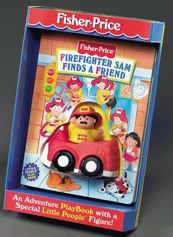 Book cover for Firefighter Sam Finds A Friend: An Adventure Playbook With A Special Little People Figure (Fisher Price Take Me Out) by Hood, Susan