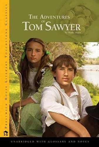 Book cover for The Adventures of Tom Sawyer - Literary Touchstone Edition by Mark Twain