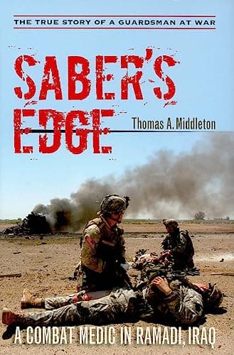 Book cover for Saber's Edge: A Combat Medic in Ramadi, Iraq by Middleton, Thomas A