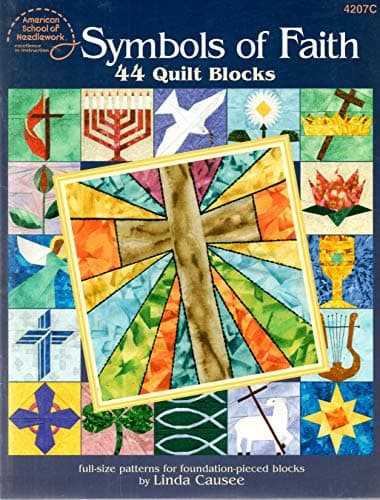 Book cover for Symbols of Faith 44 Quilt Blocks by Linda Causee