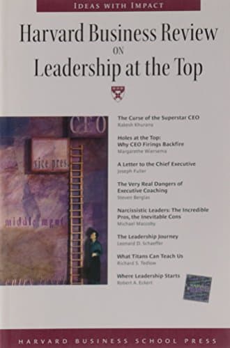 Book cover for Harvard Business Review on Leadership at the Top (Harvard Business Review Paperback Series) by Rakesh Khurana