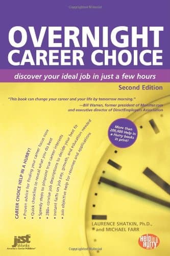 Book cover for Overnight Career Choice: Disover Your Ideal Job in Just a Few Hours, 2nd Ed (Help in a Hurry Series) (Overnight Career Choice: Discover Your Ideal Job in Just a Few Hours) by Laurence Shatkin & Michael Farr