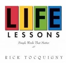 Book cover for Life Lessons: Simple Words That Matter by Rick Tocquigny (2011) Hardcover by Rick Tocquigny