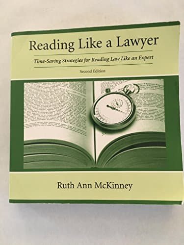 Book cover for Reading Like a Lawyer: Time-Saving Strategies for Reading Law Like an Expert by McKinney, Ruth