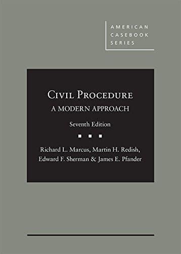 Book cover for Civil Procedure, A Modern Approach (American Casebook Series) by Marcus, Richard