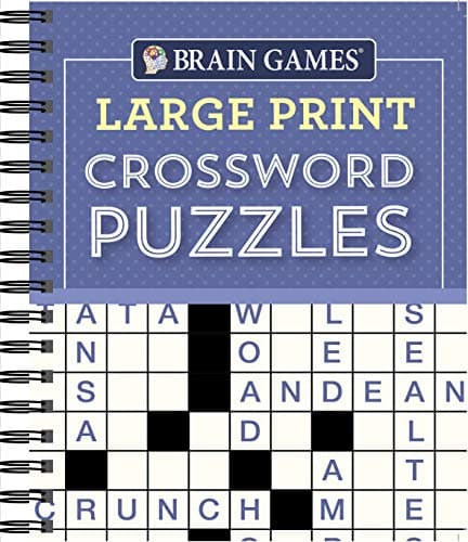 Book cover for Brain Games - Large Print Crossword Puzzles (Purple) by Publications International Ltd.