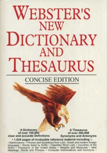 Book cover for Websters New Dictionary and Thesaurus Consise Edition by Websters
