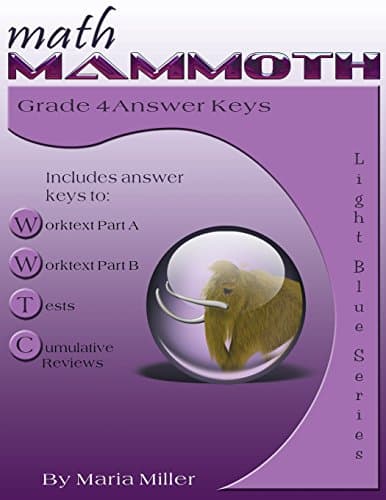 Book cover for Math Mammoth Grade 4 Answer Keys by Miller, Maria