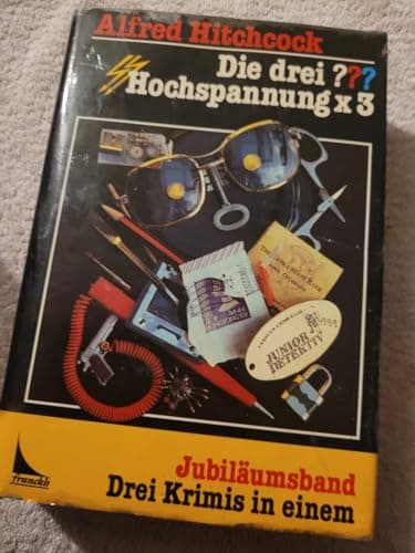 Book cover for Die drei Fragezeichen. Hochspannung x 3 by Alfred Hitchcock
