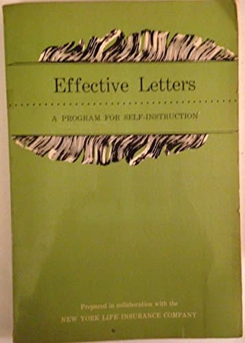 Book cover for Effective letters: A program for self-instruction by McGraw-Hill Book Co Inc