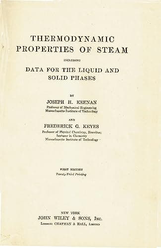 Thermodynamic properties of steam: Including data for the liquid and solid phases