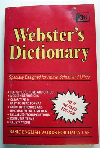 Book cover for Webster's Dictionary Specially Designed for Home, School and Office by Kauffman, Liz (edited by)