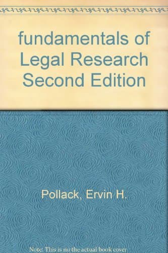 Book cover for fundamentals of Legal Research Second Edition by Pollack, Ervin H.