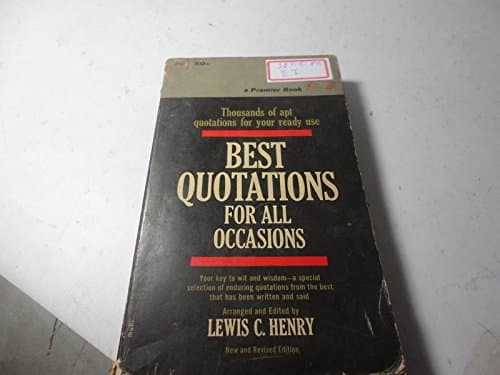 Book cover for Best Quotations for All Occasions by Henry, Lewis