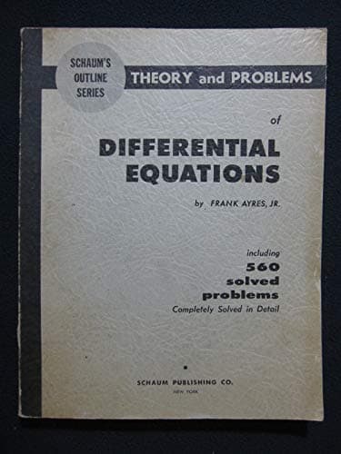 Book cover for Schaum's Outline of Differential Equations by Frank Jr. Ayres