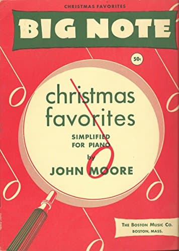 Book cover for Big Note Christmas Favorites Simplified for Piano by John Moore