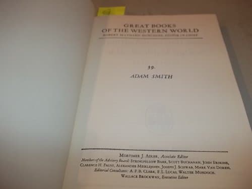Book cover for Great Books of the Western World- Volume 39- Adam Smith by Hutchins, Robert Maynard - Editor