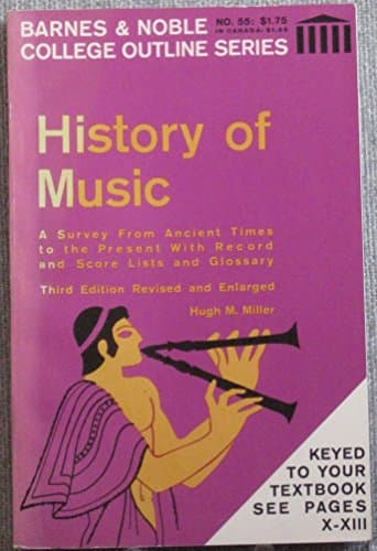 Book cover for History of Music College Outline Series Third Edition by unknown author