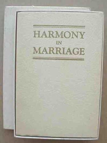 Book cover for Harmony In Marriage by Wood, Leland Foster