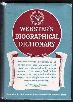 Book cover for Webster's Biographical Dictionary by Editor