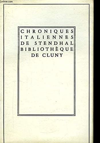 Book cover for Chroniques italiennes by Stendhal