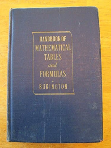 Book cover for Handbook of Mathematical Tables and Formulas by Richard Stevens Burington