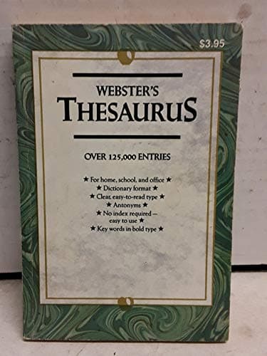 Book cover for Webster's Thesaurus Dictionary Format by Unknown