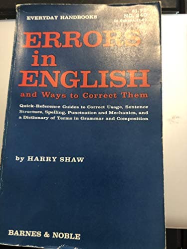 Book cover for Errors in English & Ways to Correct Them. Everyday Handbook by Harry Shaw