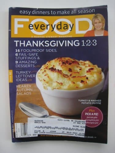 Book cover for Everyday Food - November 2011 Thanksgiving 1.2.3 (Everyday Food: A Martha Stewart Magazine) by Martha Stewart