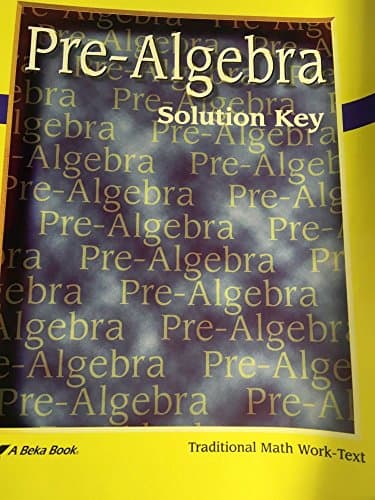 Book cover for Pre-algebra Solution Key (A Beka Book) by A Beka Book
