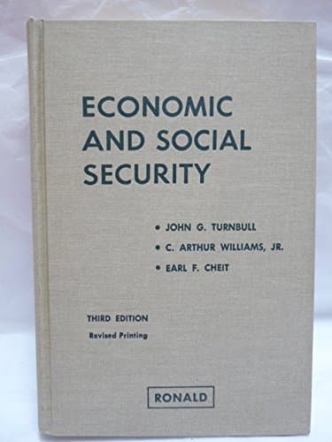 Book cover for economic and Social Security Third Edition by Turnbull, John G.