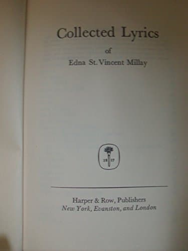 Book cover for Collected Lyrics of Edna St Vincent Milay by unknown author