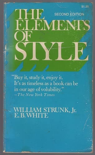 Book cover for The Elements of Style by STRUNK, William Jr.