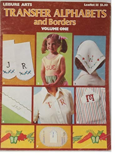Book cover for Leisure arts Leaflet #55 Transfer Alphabets and Borders Vol 1 unused transfers 1975 by Leisure Arts Inc.