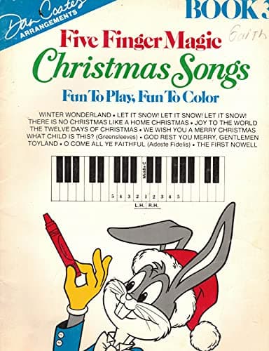 Book cover for Dan Coates Arrangements: Five Finger Magic Christmas Songs Book 3 . Fun To Play, Fun To Color. by Dan Coates ( arranger )
